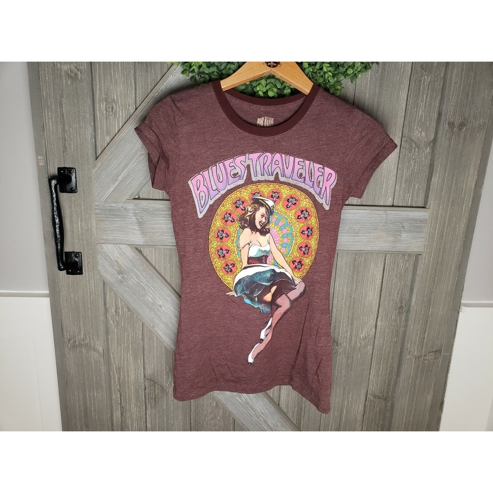Vintage Blues Traveler Band Shirt Medium  Bob Masse Studios Brown Short Sleeve W